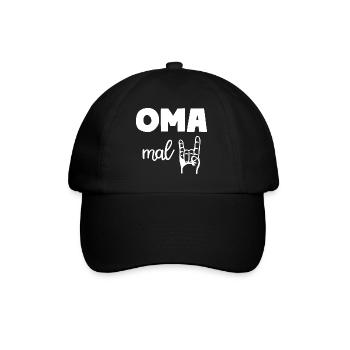 Oma mal Zwei Rock'n' Roll Großmutter - Baseballkappe - Schwarz/Schwarz - Vorne