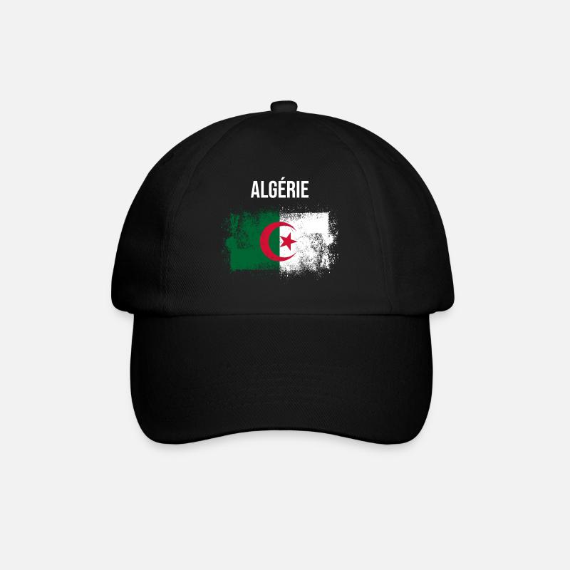 Algerien - Baseballkappe - Schwarz/Schwarz