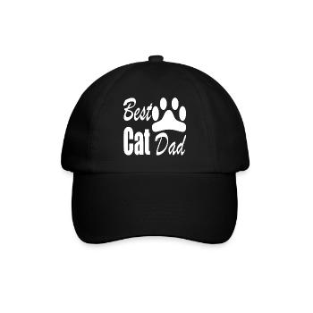 Best Cat Dad - Baseballkappe - Schwarz/Schwarz - Vorne