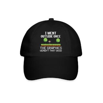 Ich war einmal beim Pixel-Meme draußen - Baseballkappe - Schwarz/Schwarz - Vorne
