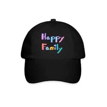 HAPPY FAMILY TEXT - Baseball Cap - black/black - Front