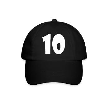 10 - Baseballkappe - Schwarz/Schwarz - Vorne