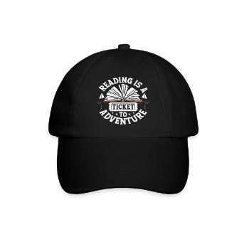 La lecture est un billet pour l’aventure - Casquette classique - noir/noir - Devant