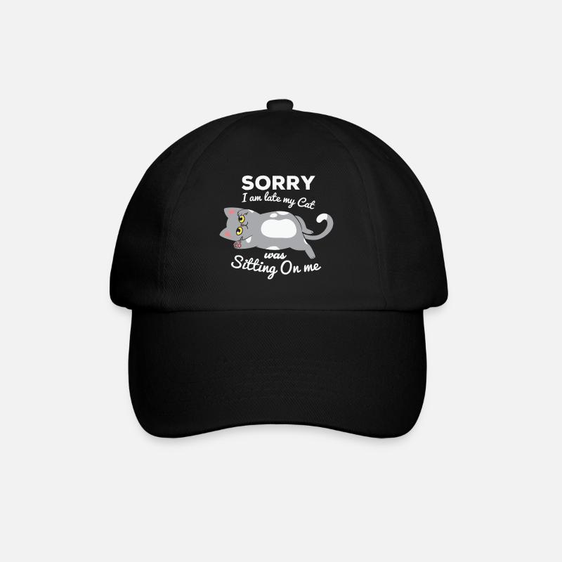 nicht morgens, zu spät kommen, den Wecker verpassen - Baseballkappe - Schwarz/Schwarz
