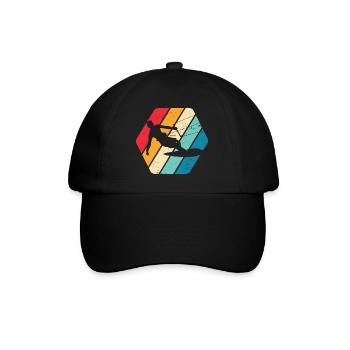 Kitesurfing Kiteboarder Kitesurfer Sport Retro - Baseball Cap - black/black - Front