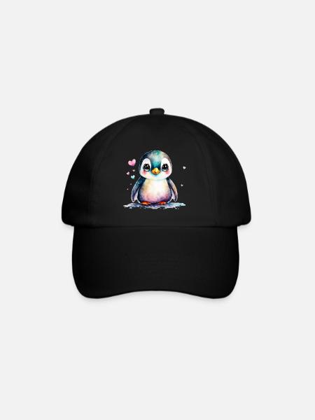 Ein kleines süsses Baby Pinguin Vogel Pinguine - Baseballkappe - Schwarz/Schwarz