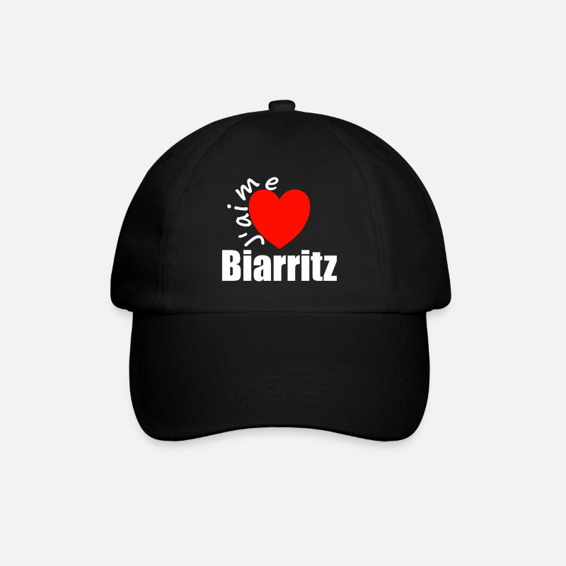 J'aime Biarritz (ich liebe Biarritz) - Baseballkappe - Schwarz/Schwarz