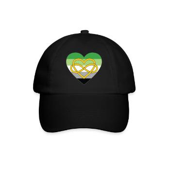 Polyamory Infinity Heart Aromantic Pride - Baseball Cap - black/black - Front