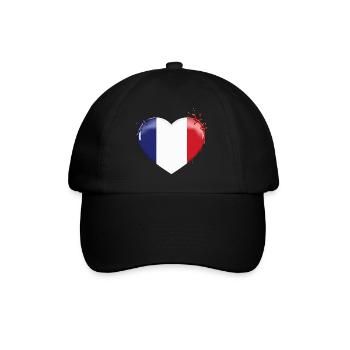DRAPEAU DE LA FRANCE DRAPEAU COEUR FRANCE - Casquette classique - noir/noir - Devant