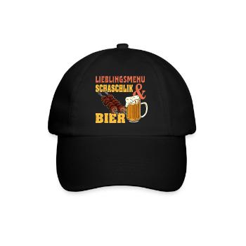 Lieblingsmenu Schaschlik und Bier Russen Papa - Baseballkappe - Schwarz/Schwarz - Vorne