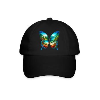 Schmetterling - Baseballkappe - Schwarz/Schwarz - Vorne