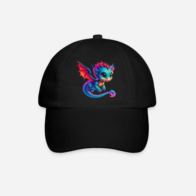 Drache - Baseballkappe - Schwarz/Schwarz
