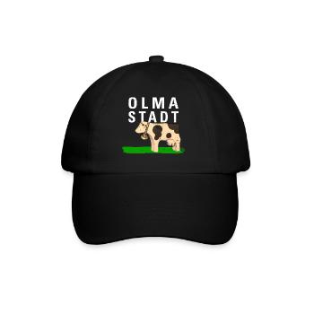 OLMA STADT 2 mit Kuh - Baseballkappe - Schwarz/Schwarz - Vorne