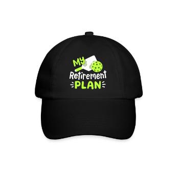 Pickleball-Spieler Ruhestand - Baseballkappe - Schwarz/Schwarz - Vorne