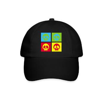 Pop art manga skull - Baseball Cap - black/black - Front