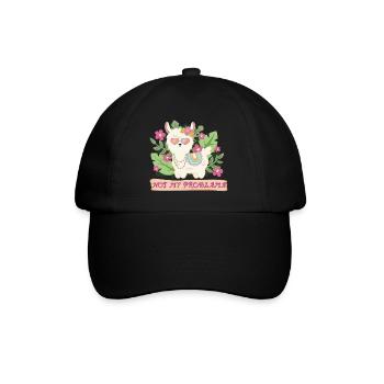 Summer Llama Alpaca - Not my problem - Baseball Cap - black/black - Front