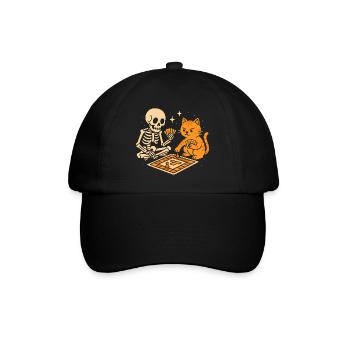 Un squelette rencontre un tigre dans un jeu de société - Casquette classique - noir/noir - Devant