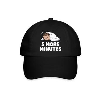 5 more minutes sleep hedgehog - Baseball Cap - black/black - Front