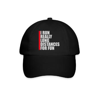 I Run Really Long Distances For Fun Marathon Sport - Baseball Cap - black/black - Front
