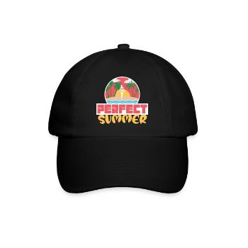 Perfect Summer Beach Sunset Retro Design - Baseball Cap - black/black - Front