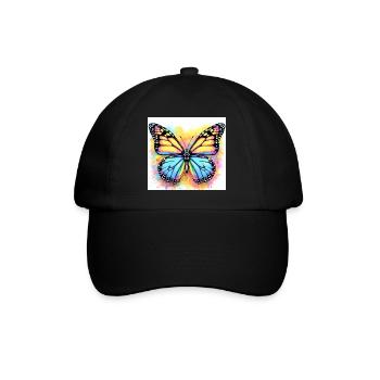 Schmetterling - Baseballkappe - Schwarz/Schwarz - Vorne