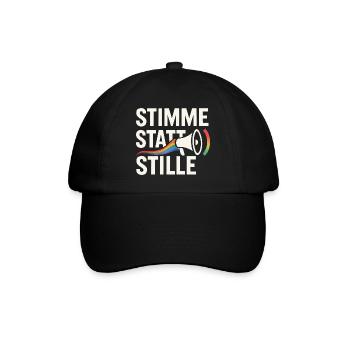 Stimme statt Stille Pride Statement Vielfalt - Baseballkappe - Schwarz/Schwarz - Vorne
