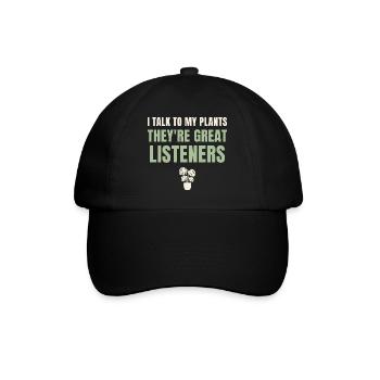 Je parle à mes plantes : Grands auditeurs - Casquette classique - noir/noir - Devant
