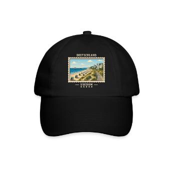 Deutschland Usedom Vintage Reisemarke - Baseballkappe - Schwarz/Schwarz - Vorne