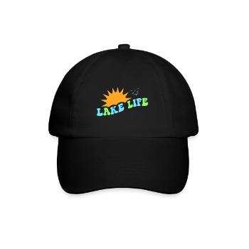 LIFE LAKE LIVE LAKES WATER RIVERS SUN WHITE WATER - Baseball Cap - black/black - Front