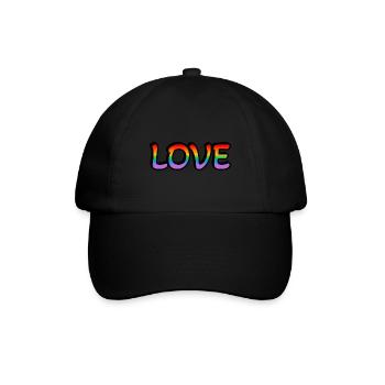 Retro Regenbogen Liebe - Baseballkappe - Schwarz/Schwarz - Vorne