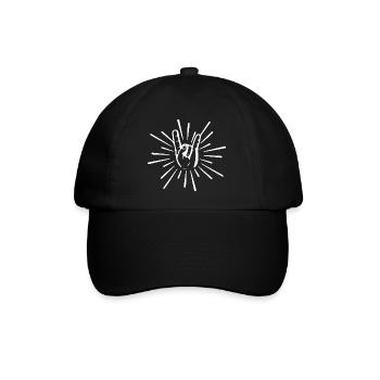 Rock 'N' Roll Music Rocker Hand Signal - Baseball Cap - black/black - Front