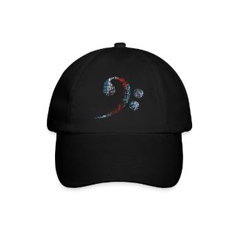Bass Clef, Bass Clef vintage distressed - Baseball Cap - black/black - Front