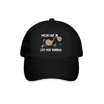 Mein Huf eilt mir voraus - Baseballkappe - Schwarz/Schwarz - Vorne