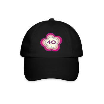 40. 40 YEARS. 40th ANNIVERSARY. BIRTHDAY 40 YEARS. - Baseball Cap - black/black - Front