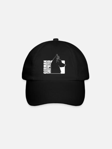 German Shepherd Dog Profil Hunde Hund Wilsigns - Baseballkappe - Schwarz/Schwarz