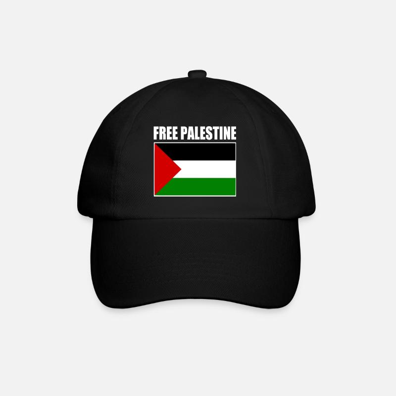 Free palestine - Baseballkappe - Schwarz/Schwarz