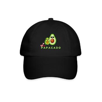 Lustiger Spruch Papacado Avocado - Baseballkappe - Schwarz/Schwarz - Vorne