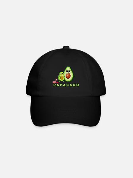 Lustiger Spruch Papacado Avocado - Baseballkappe - Schwarz/Schwarz