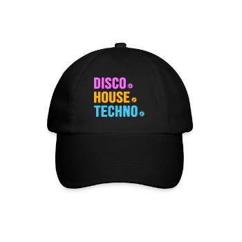 Disco House Techno ballern hard Bass Rave - Baseballkappe - Schwarz/Schwarz - Vorne