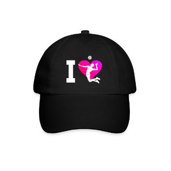 Volleyball Damen Herren Volleyballspieler - Baseballkappe - Schwarz/Schwarz - Vorne