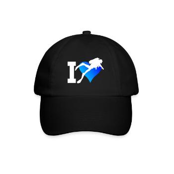 Taucher Scuba Tauchen Diving Scuba Taucher - Baseballkappe - Schwarz/Schwarz - Vorne