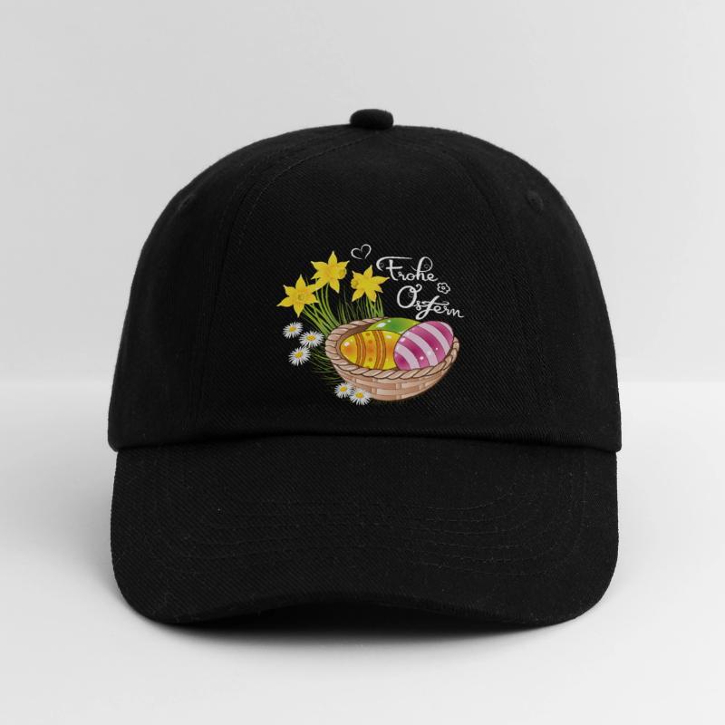 Happy Easter Easter basket Easter eggs Easter flowers eggs Baseball Cap