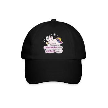 Kittykatacorn Einhornkatze - Baseballkappe - Schwarz/Schwarz - Vorne