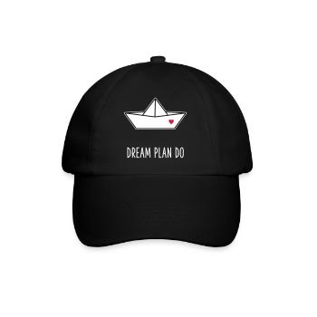 Dream Plan Do - Paper Boat Boat Heart - Baseball Cap - black/black - Front