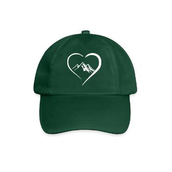 Mountains Hiking Love Alps Holiday Heart Gift - Baseball Cap - bottle green - Front