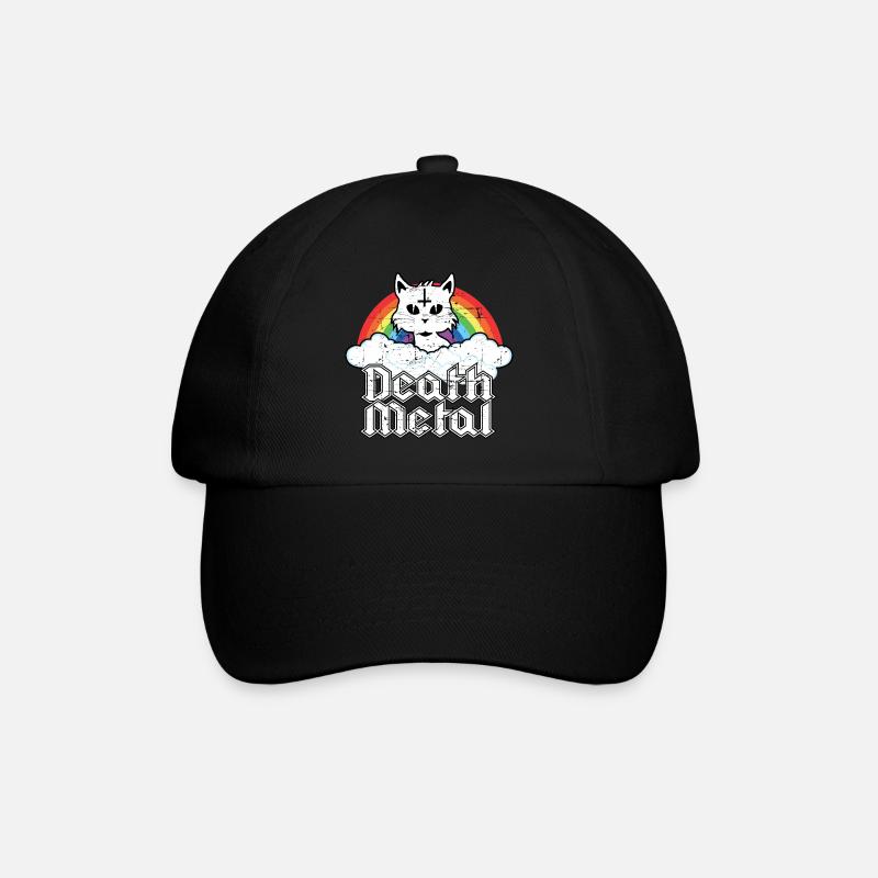 Death Metal Cat Soft Goth Grunge Aesthetic Cat - Baseballkappe - Schwarz/Schwarz