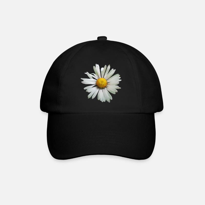 Margeriten Blume, Blüte, Gänseblümchen, floral - Baseballkappe - Schwarz/Schwarz