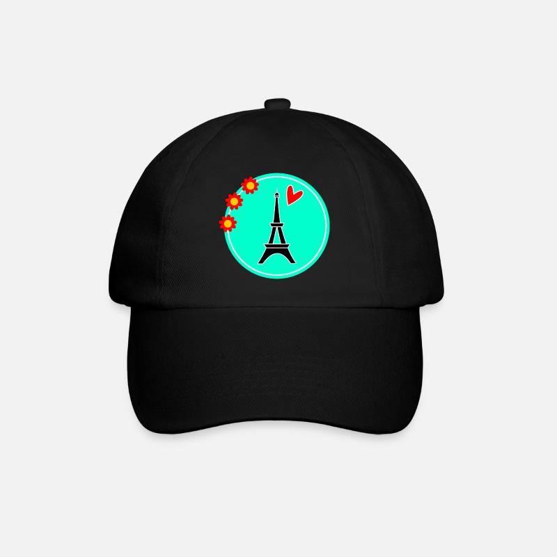PARIS. HAUPTSTADT. STADT. FRANKREICH. PARISER. PARISER - Baseballkappe - Schwarz/Schwarz