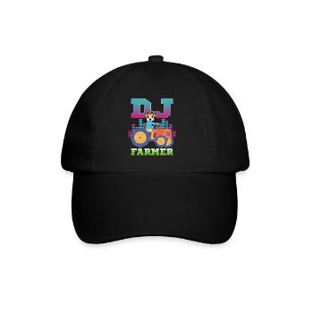DJ Farmer Cat Farm Driving Tractor Music Funny - Baseball Cap - black/black - Front