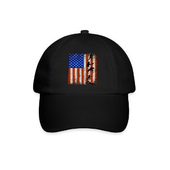 4. Juli American Flag Moderner Fünfkampf - Baseballkappe - Schwarz/Schwarz - Vorne